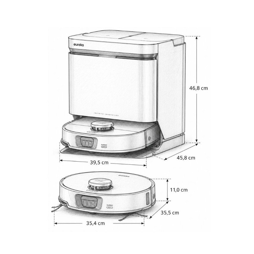 Aspiradora Robot EUREKA AI 16200Pa NerJ15 UltraBk R23W02EDS02